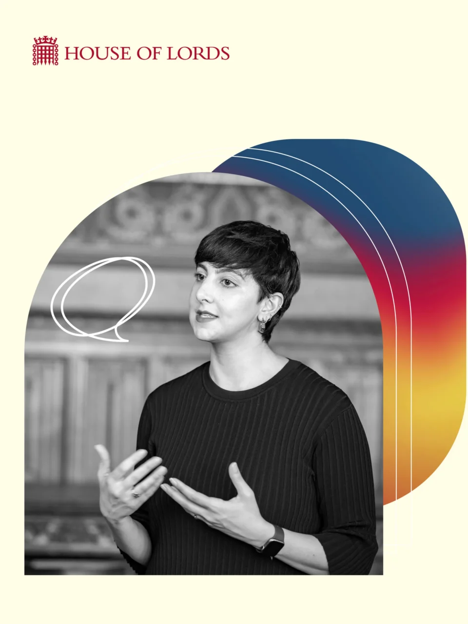 Mockup image from the 'Engage with the Lords' campaign