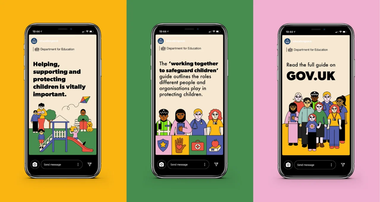 Working together to safeguard children social media created for the Department for Education