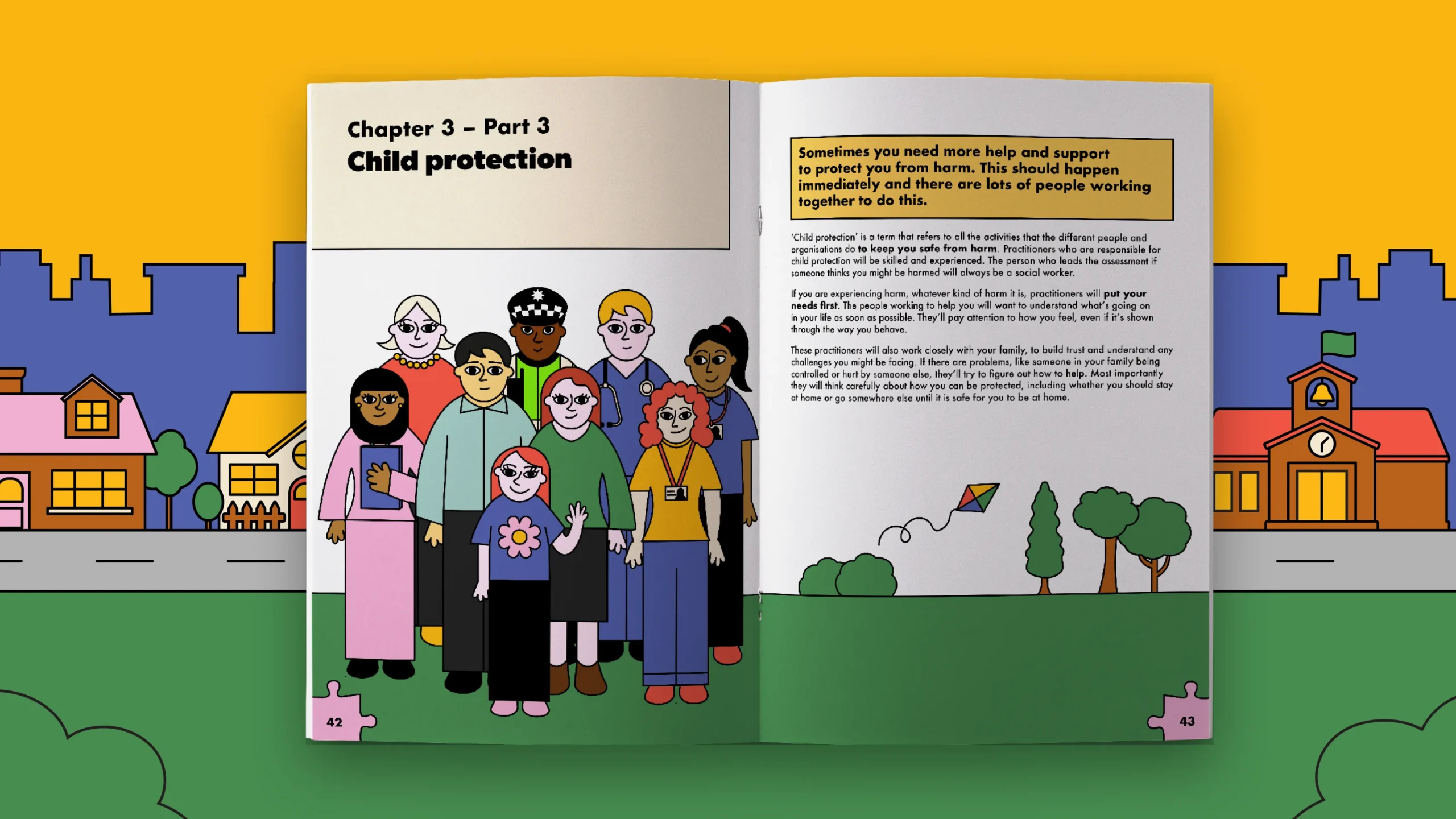 Working together to safeguard children report spread created for the Department for Education