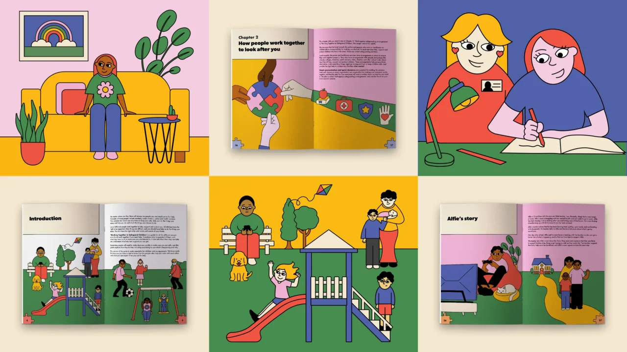 Working together to safeguard children report pages and graphics created for the Department for Education