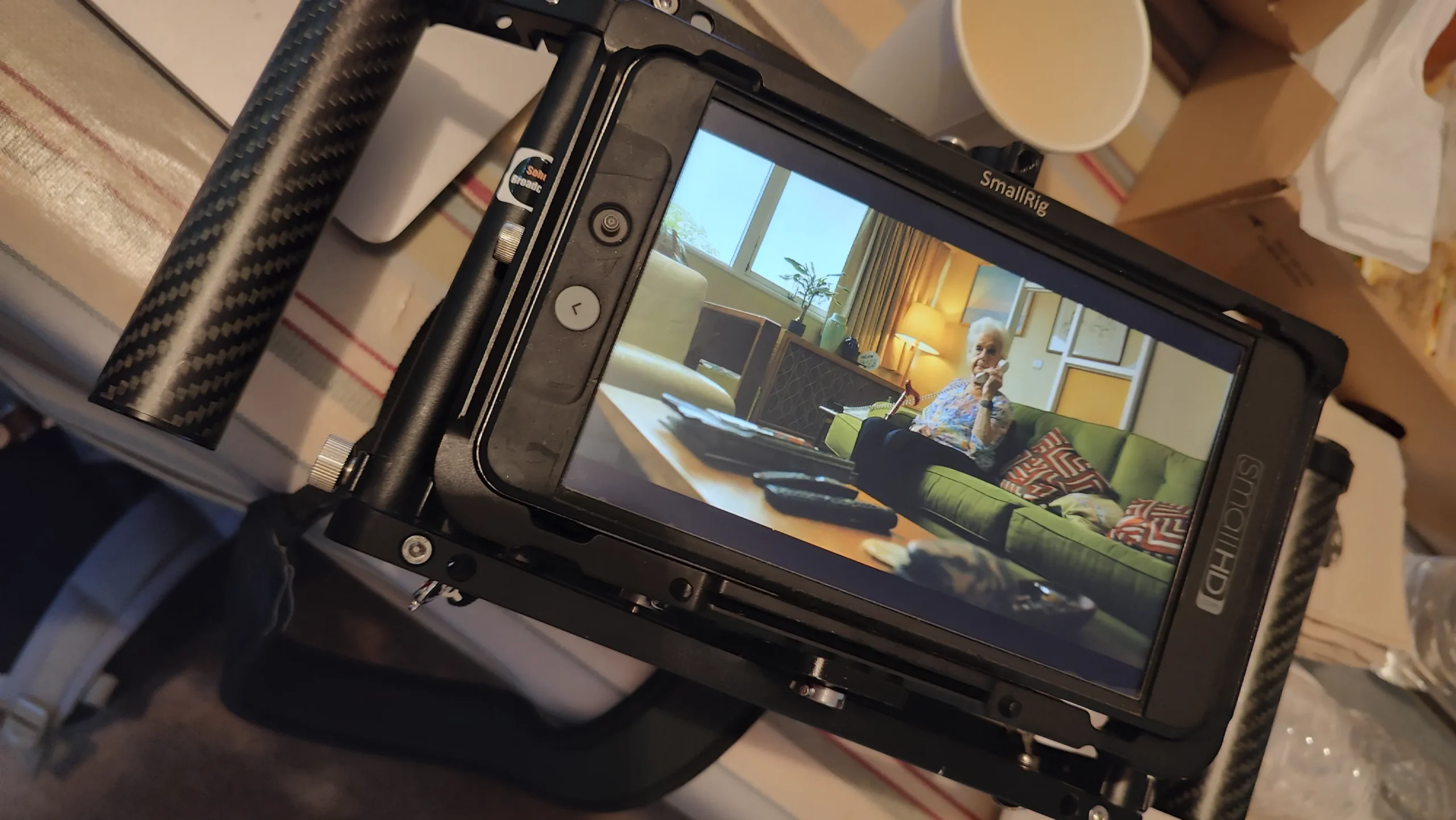 Behind the scenes image of Telecare campaign project