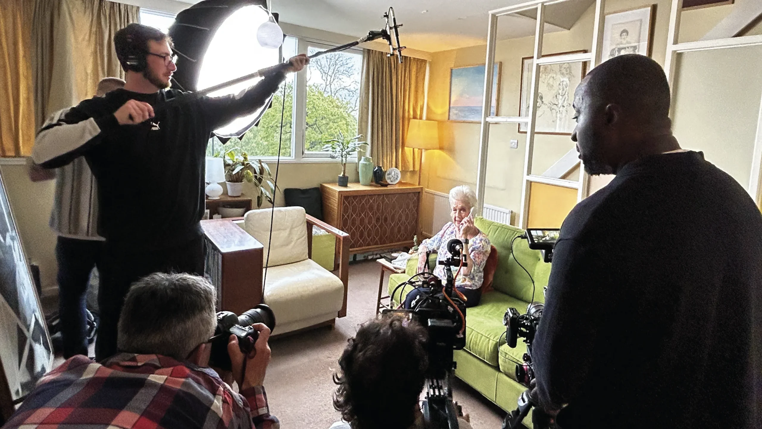 Behind the scenes image of Telecare campaign project
