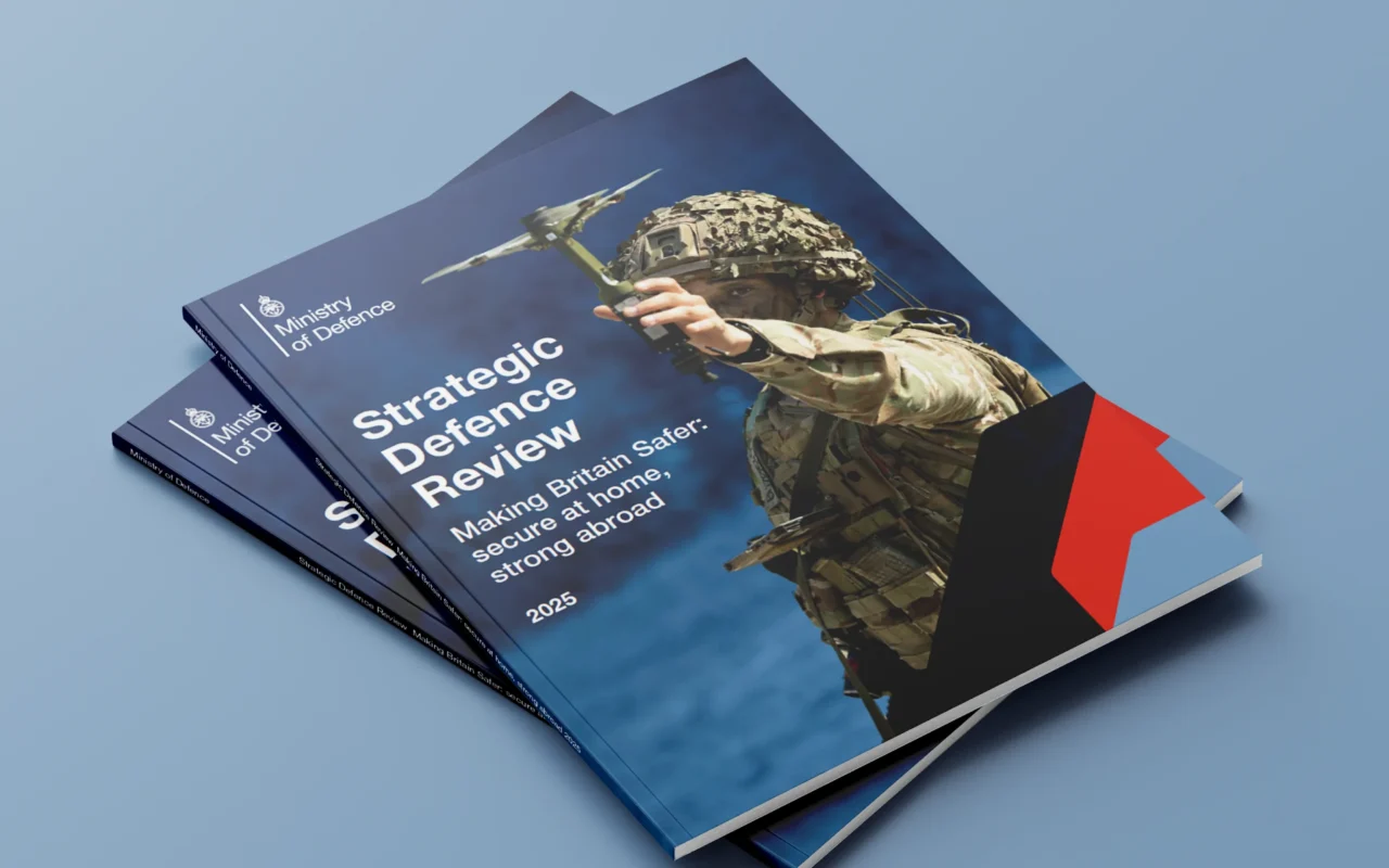 Mockup image of the MOD Strategic Defence Review 2025